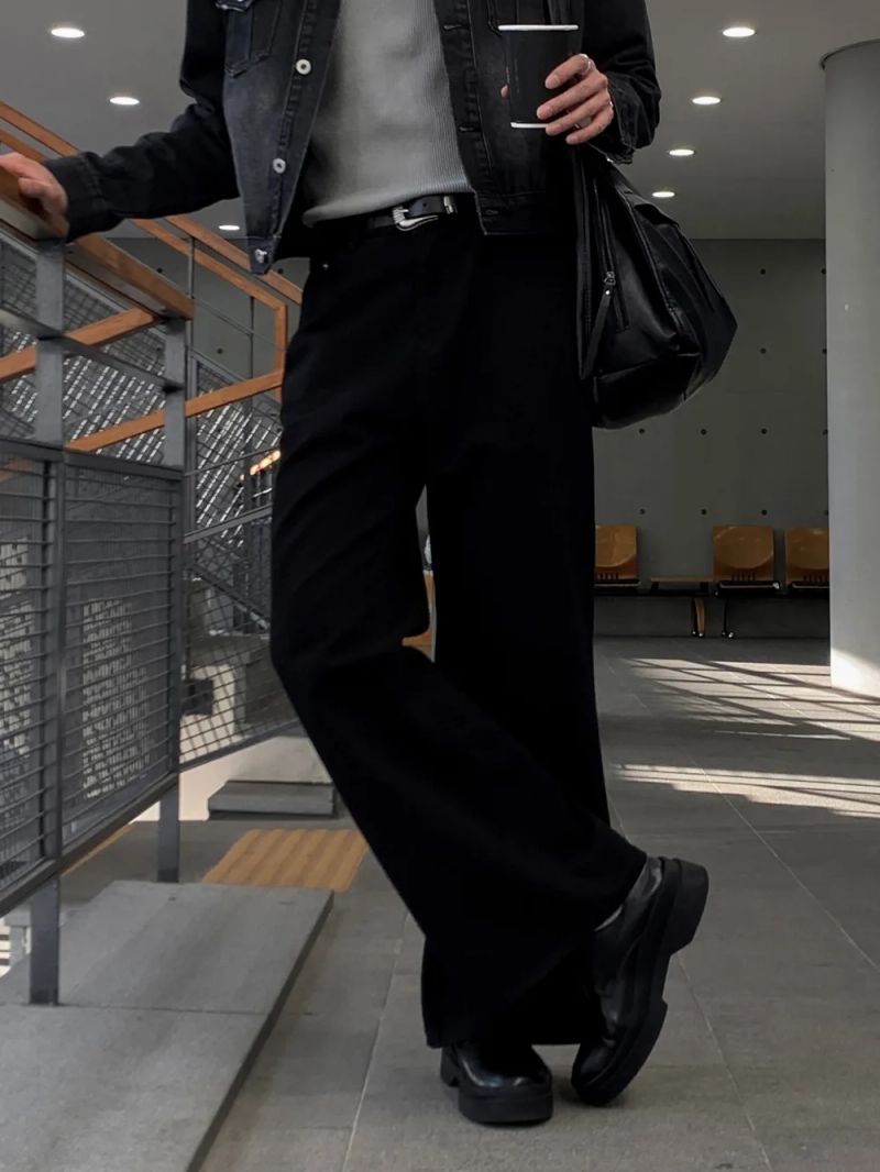 LMN Herit Bootcut Semi-Wide Cotton Pants (2 colors)