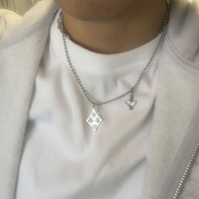 diamond&bird necklace