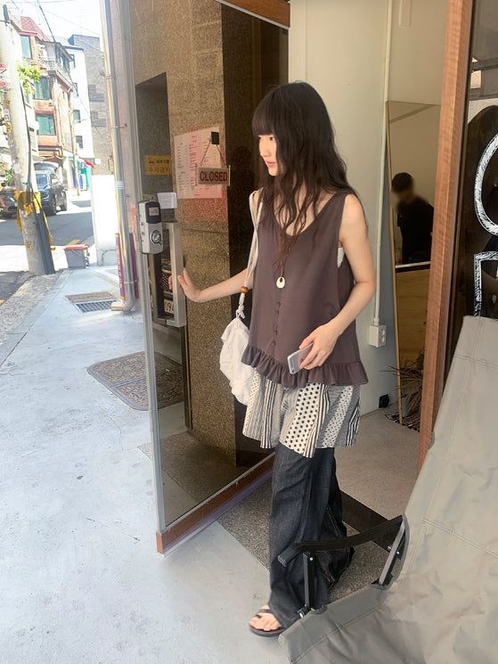 Katahi Pattern Banding Mini Skirt