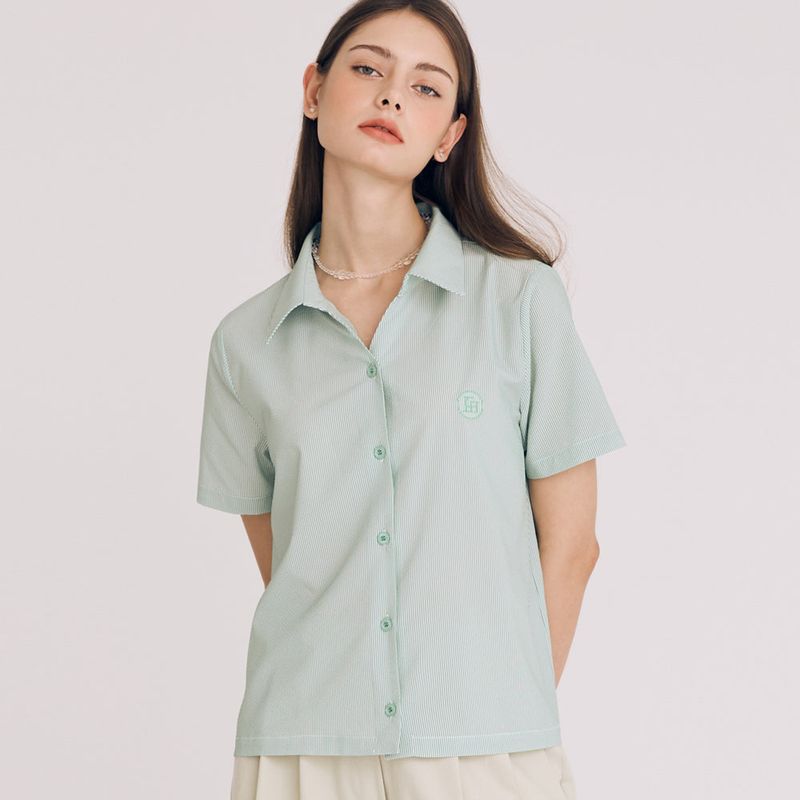 SEERSUCKER STRIPE SHIRT(GREEN)