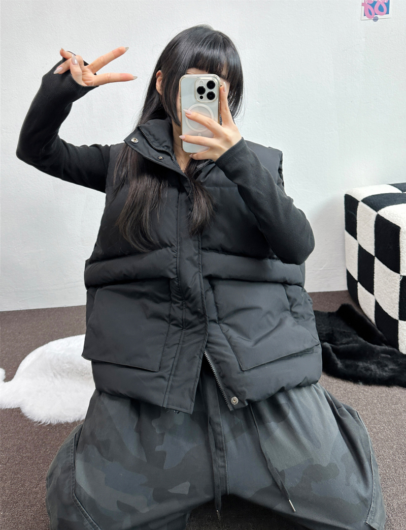 OVER WIDE VEST PADDING🩶🤍🖤☁ - 4 COLORS