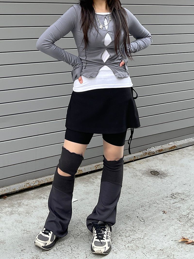 Gorpcore spandex Strap Skirt Leggings