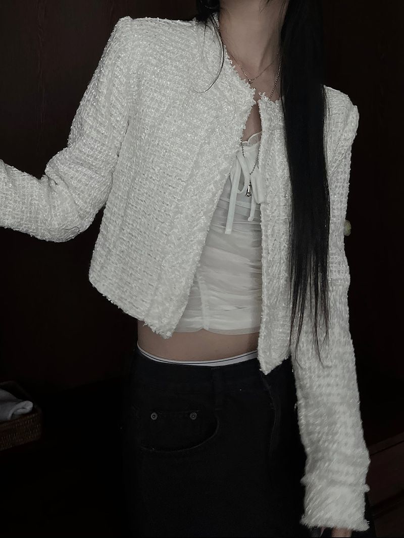 cropped tweed jacket (2color)