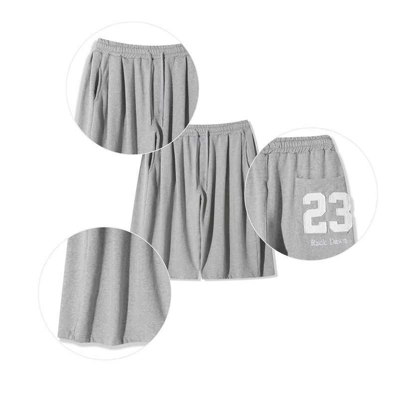 Bold 23embroidery bermuda sweat pants -3C