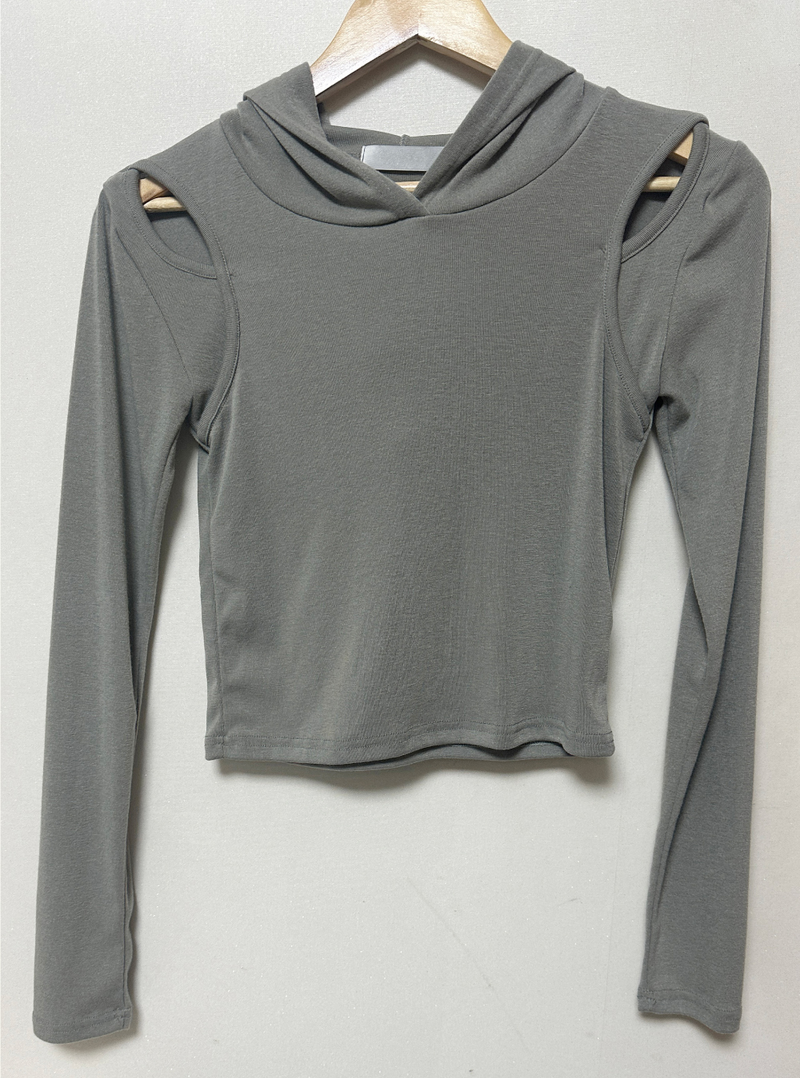 SHOULDER SLIT + HOOD♥ - 4 COLORS