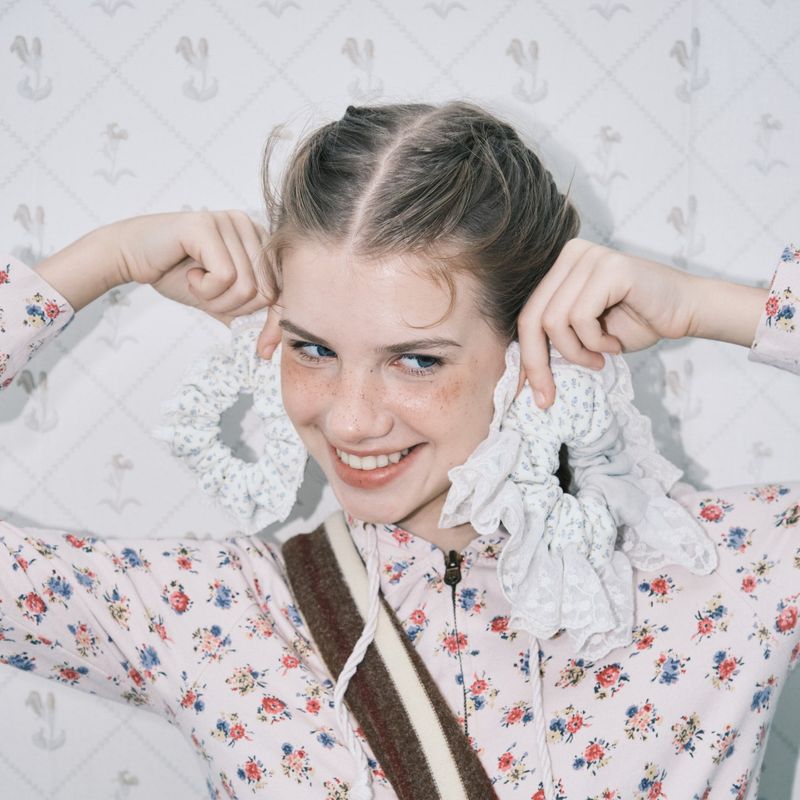 Lace scrunchie_mint cream