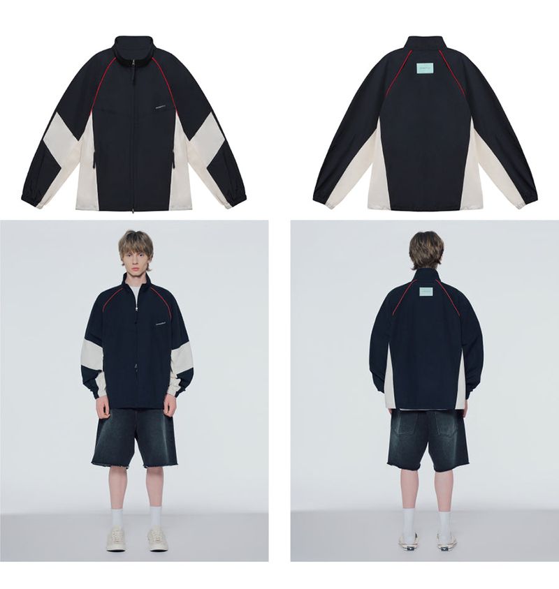 Colour-block anorak