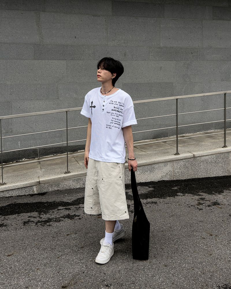 Crozen Waffle Henley Short Sleeve