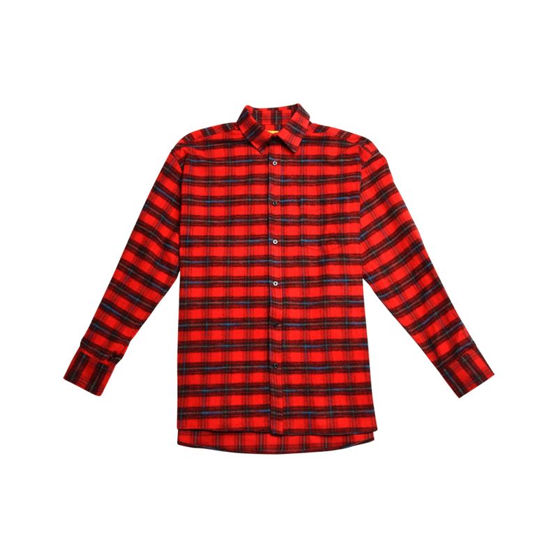 C.O.M.E（シーオーエムイー）の「オーバーサイズシャツ[UNISEX] Oversized Drawstring Checked Shirt (RED)（Tops）」