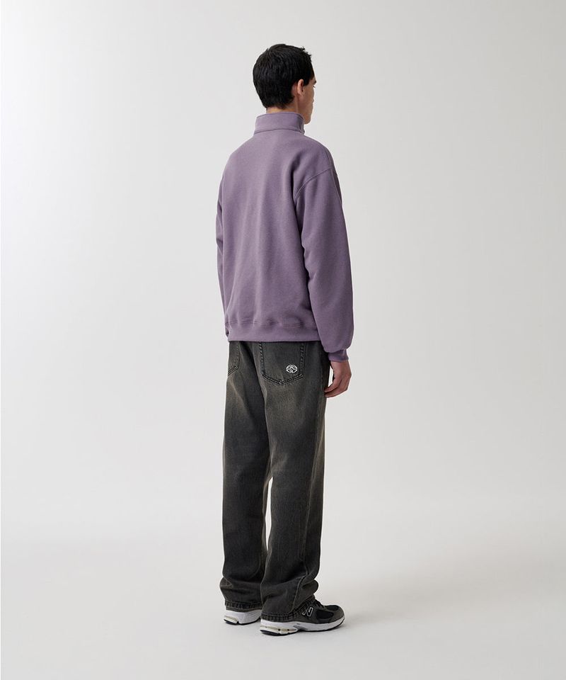 ARCH LOGO APPLIQUE HALF ZIP-UP SWEATSHIRT