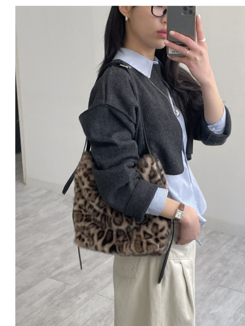 Leopard Fur Shoulder Bag