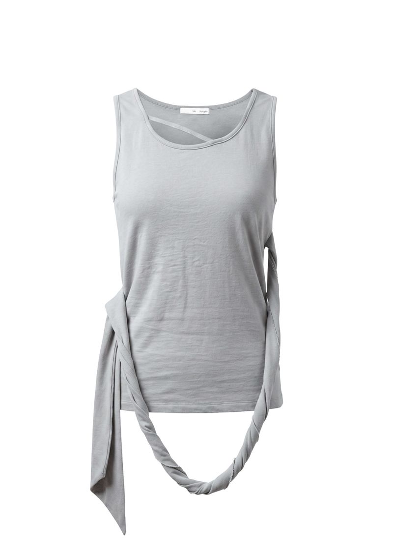 FLOATING LOOP SLEEVELESS . GREY