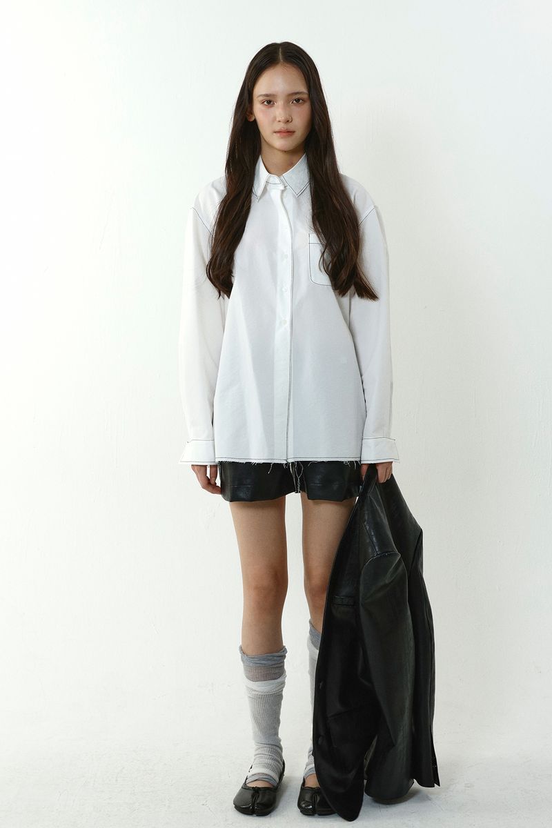 Loventina（ラヴェンティナ）の「ステッチカット シャツ ホワイト（トップス）」