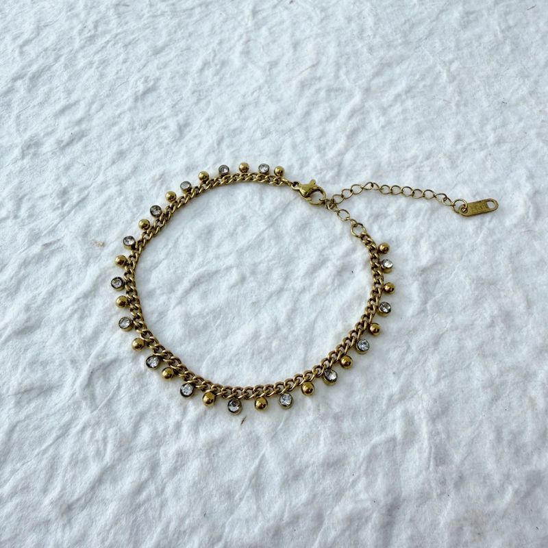 Crystal Bead Fringe Necklace
