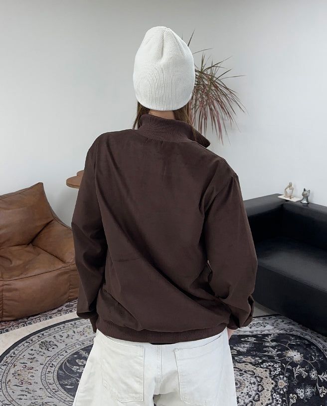 Lucal Satin Suede Zip-up