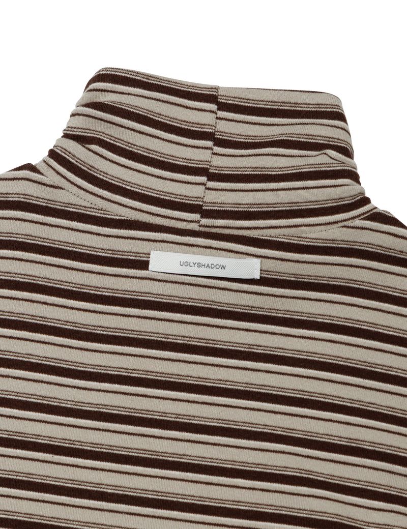 STRIPE TURTLENECK TEE(BROWN)