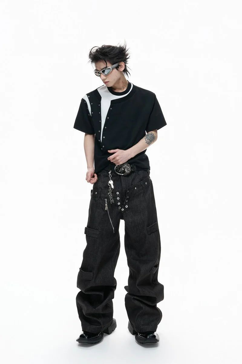 Studded Layered Short Sleeve Tee
