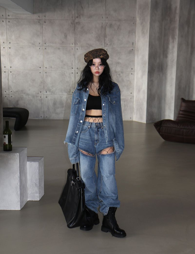Delight-J（ディライトジェイ）の「Bart Shirt Pad Jean Jacket（Jackets/Outerwear）」