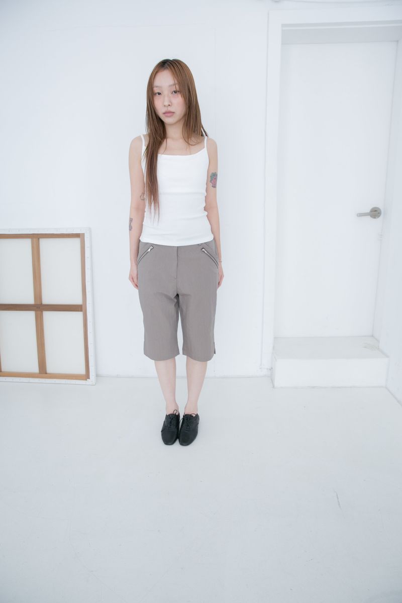zipper slit capri pants(2colors)