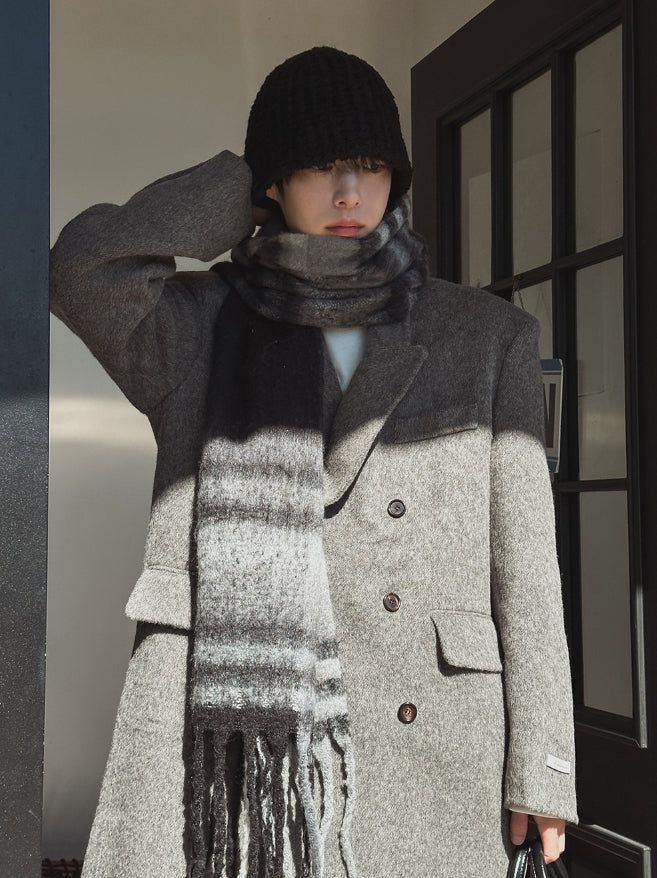 HANDMADE/wool 70% KESTI maxi double coat