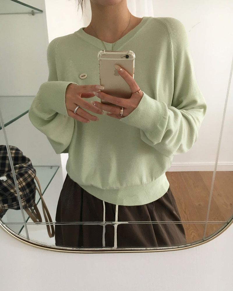 Caramel Color V-Neck Knit