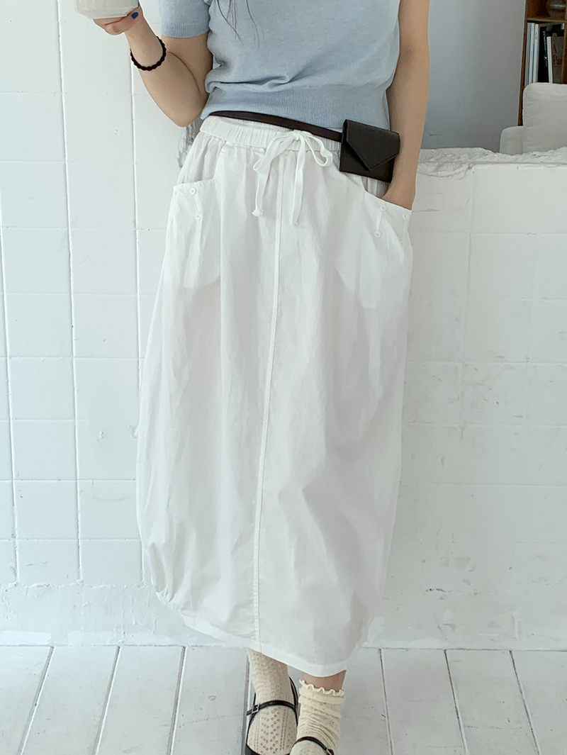 pumpkin balloon pocket long skirt