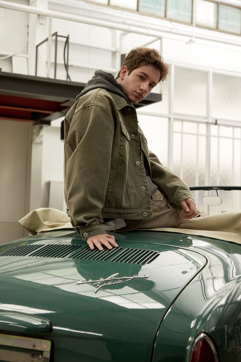 HEAVY COTTON TRUCKER JACKET - KHAKI BROWN
