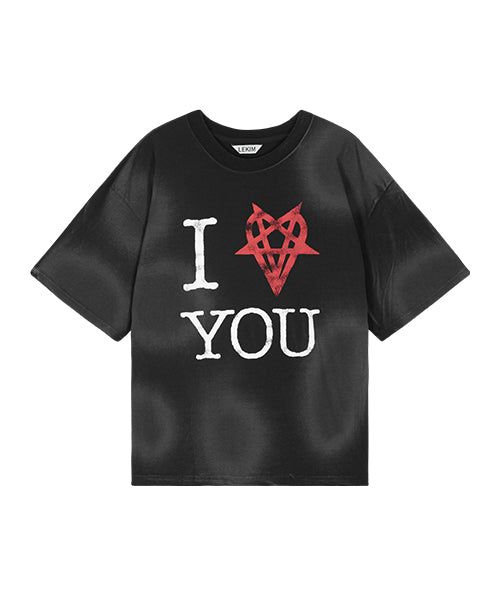 LEKIM（レキム）の「I YOU Tシャツ (ブラック)（トップス）」