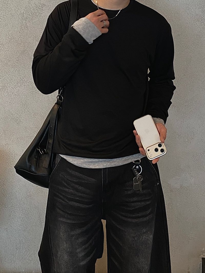 SSROOM（エスエスルーム）の「Rib Basic Layered Long-Sleeved Shirt 9C（Tops）」