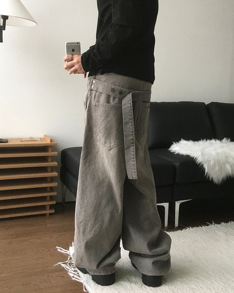 Step Belt Denim Pants