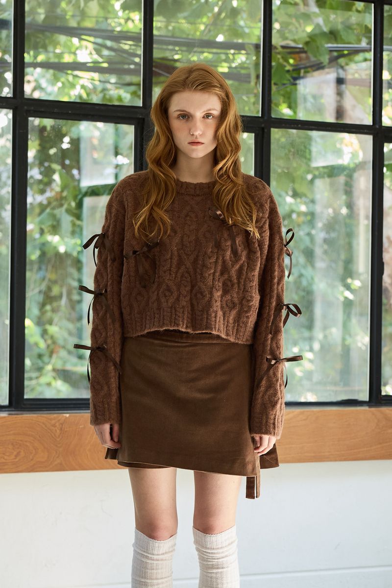 ARIKIM（アリキム）の「WHIMSICAL WOOL RIBBONE KNIT / BROWN（Tops）」