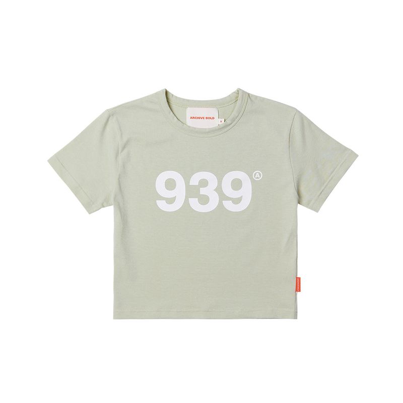 939 LOGO CROP TOP (PALE SAGE)