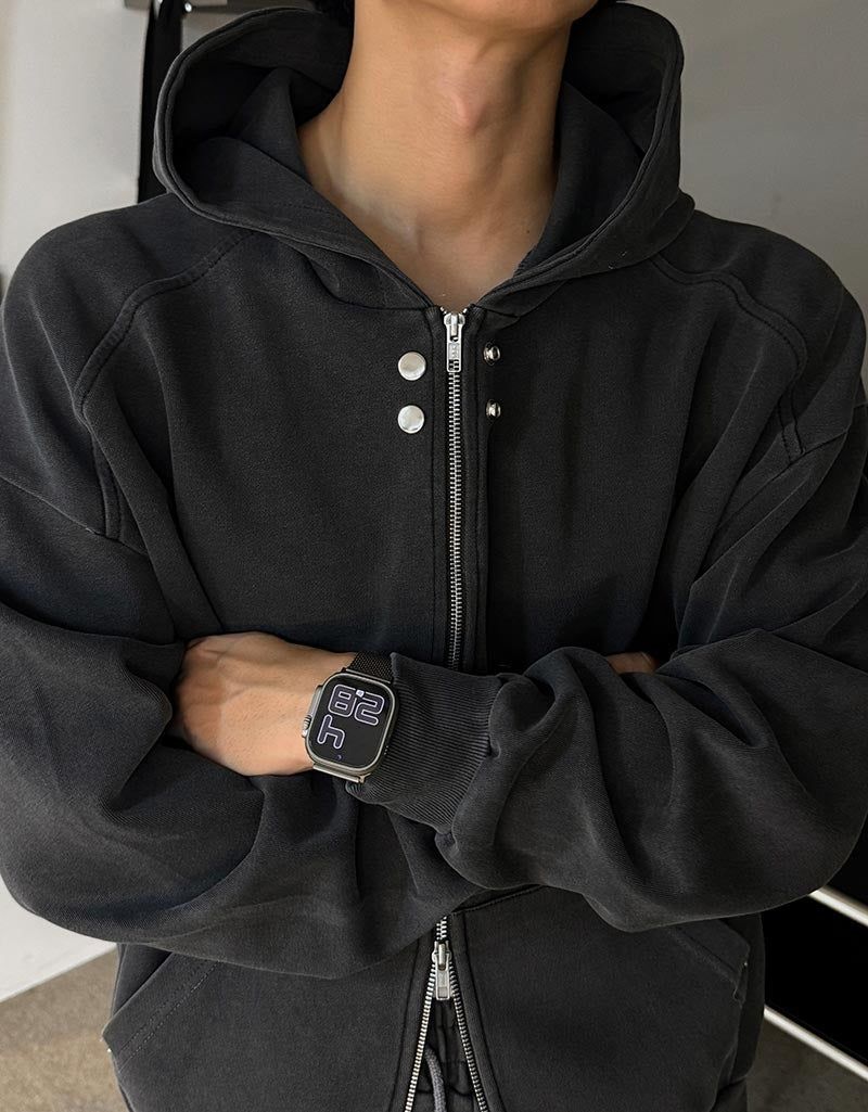ASCLO Rivet Point Sweat Hood Zip Up (3color)