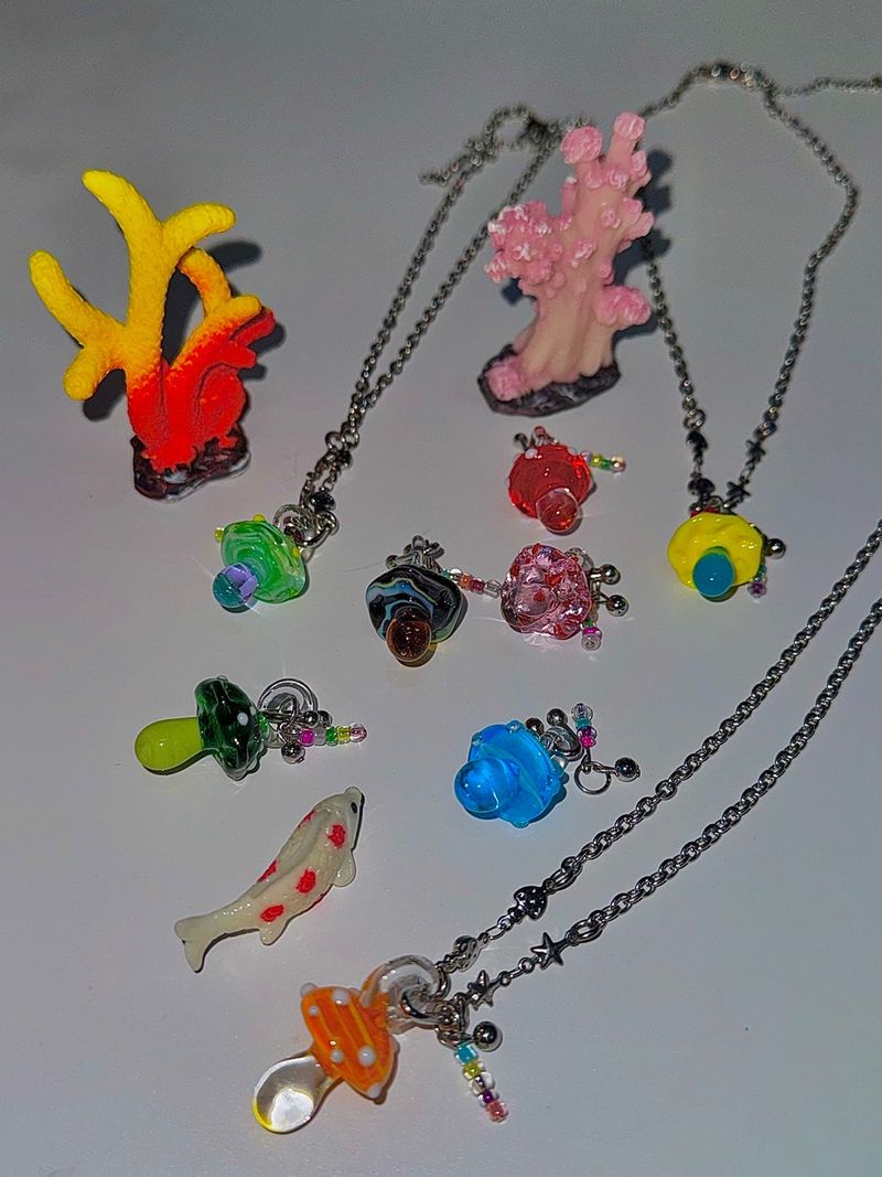[Hearts2Hearts Juun] Trippy mushroom necklace.07 (8color)