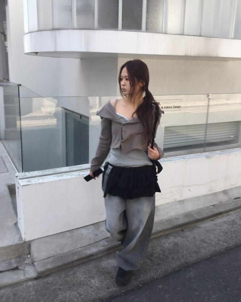 Shirring layered skirt