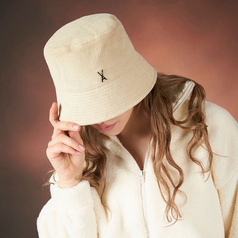 Corduroy stud drop bucket hat