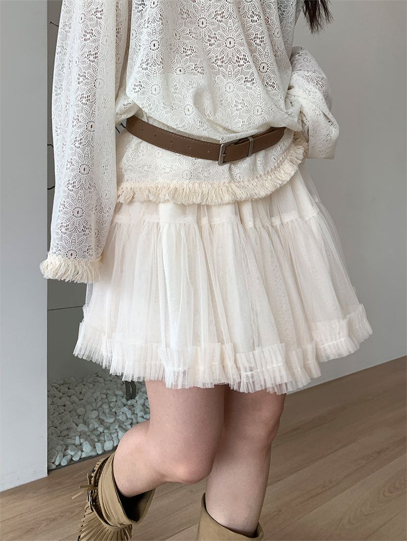 POM CHIFFON SKIRT (2C)