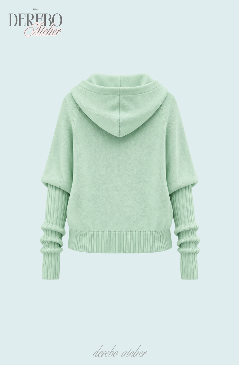 Mint Twist Hooded Knit Zip-Up