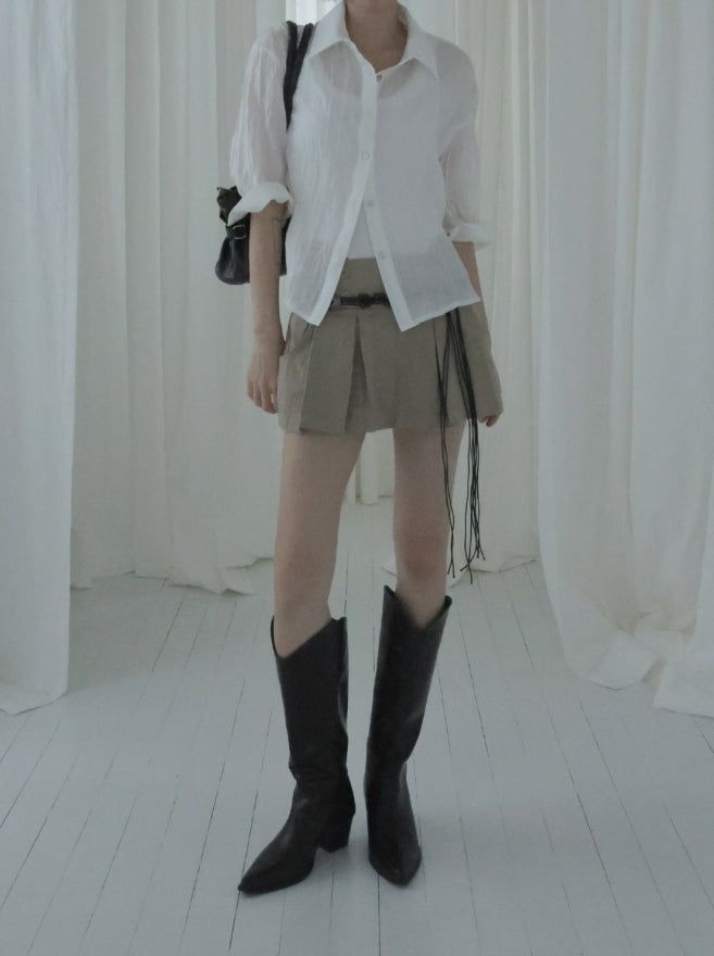 Ser Wrinkle Three Quarter Shirt
