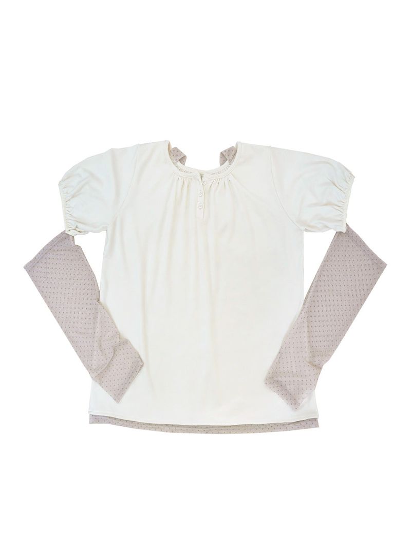 Back ribbon flare top / ivory