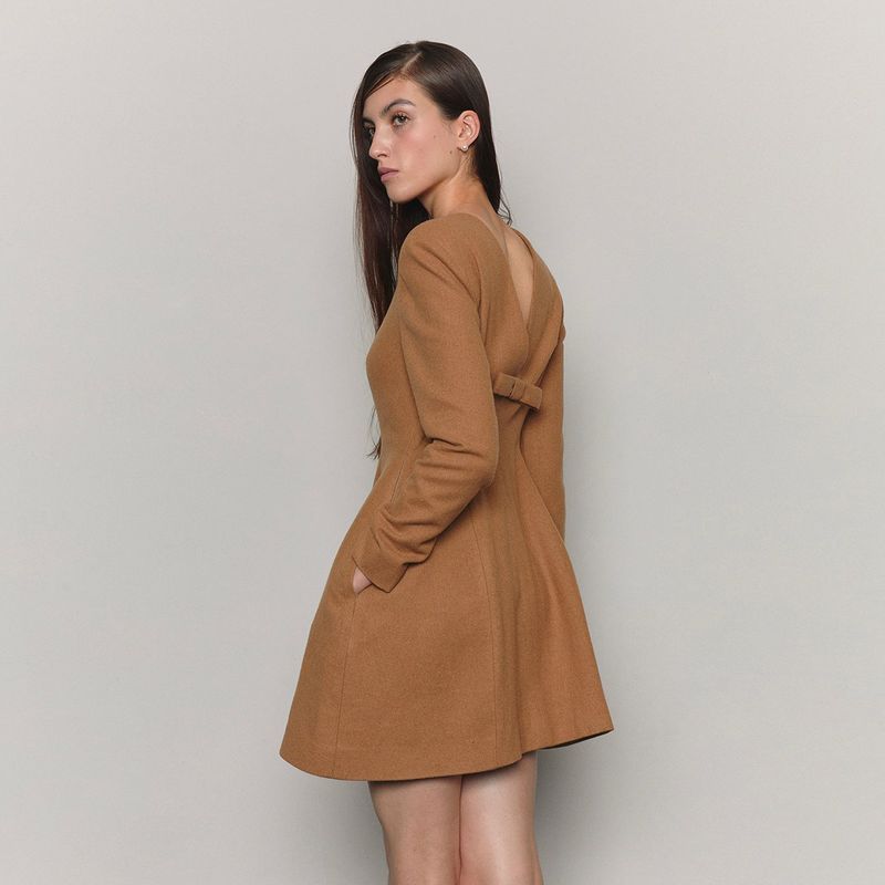 SSOKIN（ソキン）の「Wool Blended Hourglass Dress _ Camel（Dresses）」
