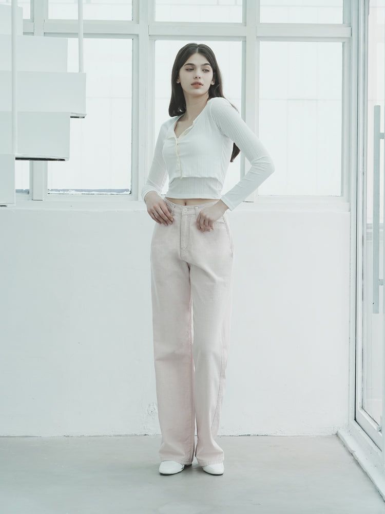 W1010 LINEN WIDE PANTS_PINK