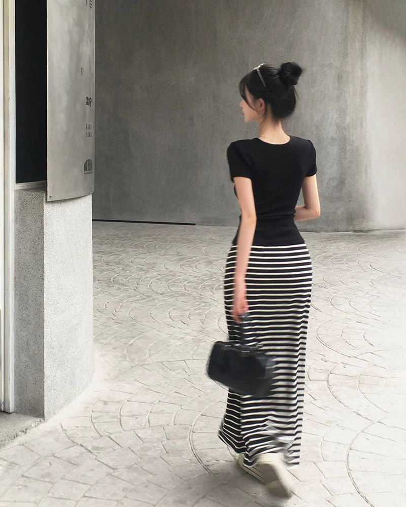 [MADE] Maxi-Striped Long Skirt