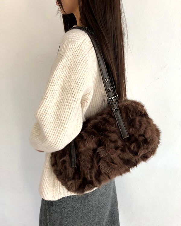 Hoin Leopard Fur Shoulder Bag