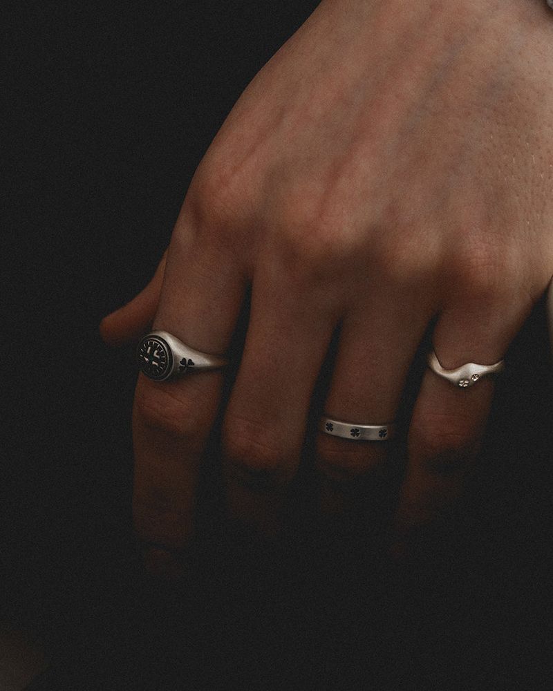 Clover wave ring W (925 silver)