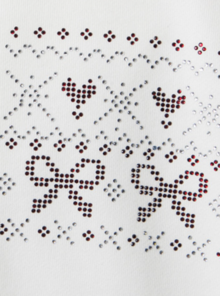 Nordic Heart Pattern Hoodie Zip-Up 233101299