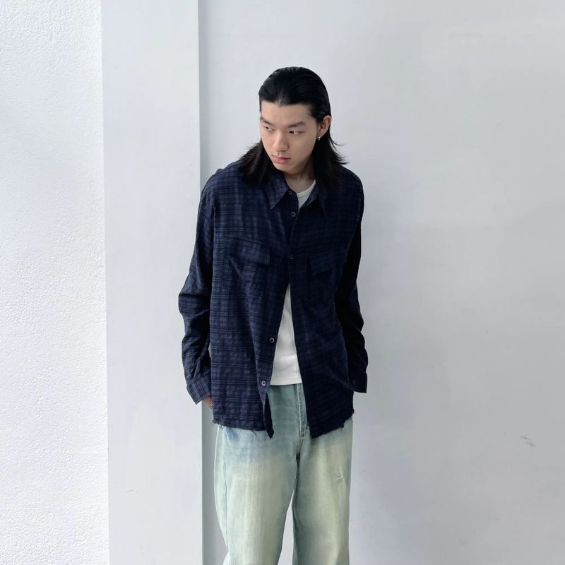 Cropped Utility Plaid Overshirt