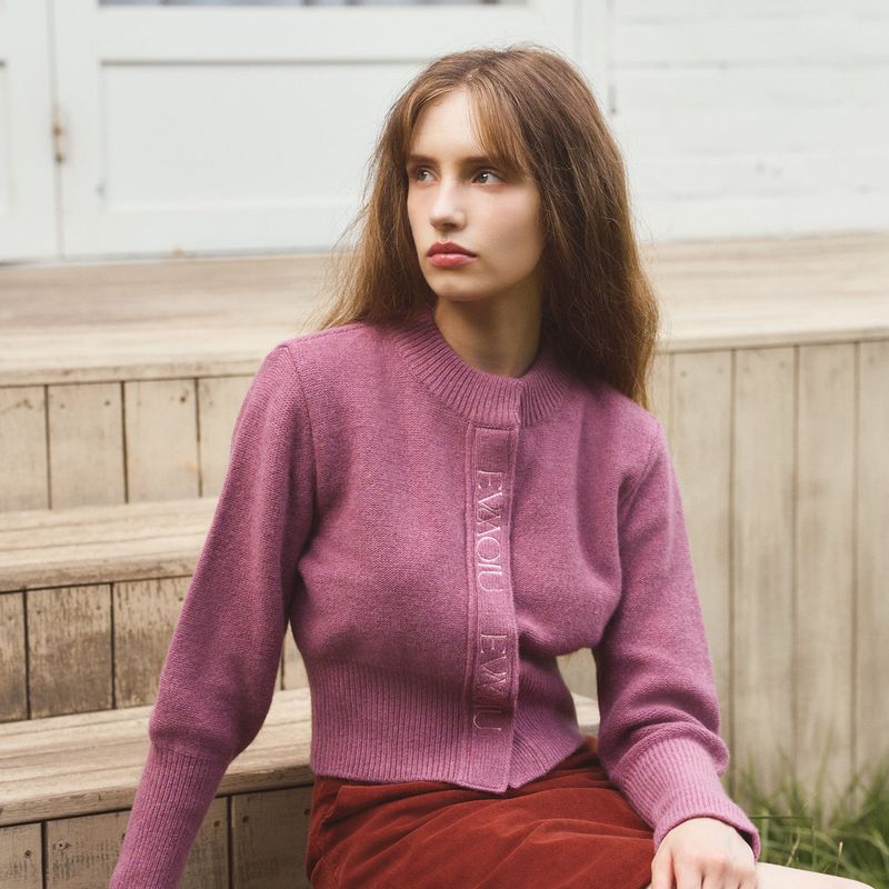 ALPACA SLIM CARDIGAN - FLOWER PURPLE