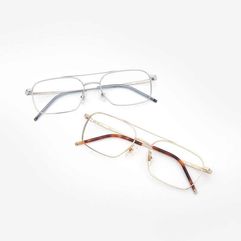 Knouun Square Combi Two-Bridge Glasses ASCENT GD