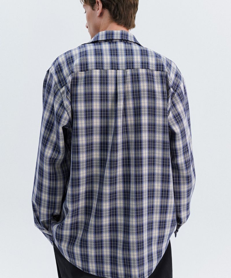 TRIP LE SENS（トリプルセンス）の「PATTERNED ETHNIC OMBRE CHECK SHIRT_BLUE（Tops）」